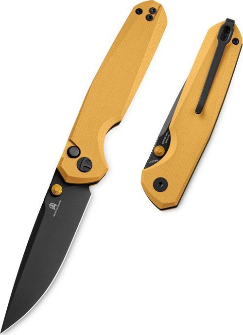 VELIX BMK07E: 3.315" 14C28N Çelik Çakı, G10 Sap, Düğme Kilidi, Flipper