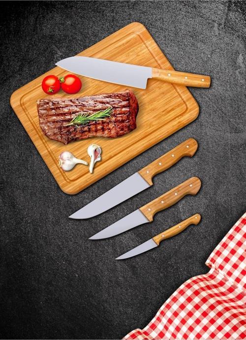 Oms 9147 Pratico 5 Parça Bıçak Seti Ve Kesme Tahtası