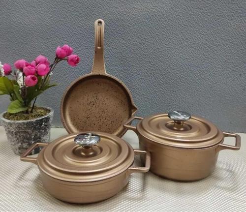 Oms Oms Jr.Mini Döküm 5 Parça Tencere Tava Seti 14Cm
