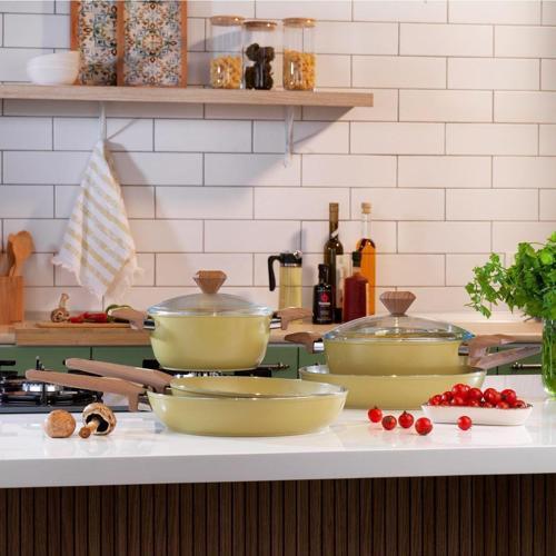 Fiesta Seramik Derin Tencere 20 Cm-Yeşil