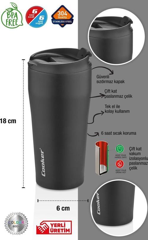 0,40 Ml Çift Kat Paslanmaz Çelik Termos ( Çay Kahve Piknik Kamp Outdoor Ofis Otel Kafe Okul )