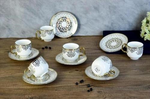 Nisa Yaldızlı Kahve Fincanı Por-101396