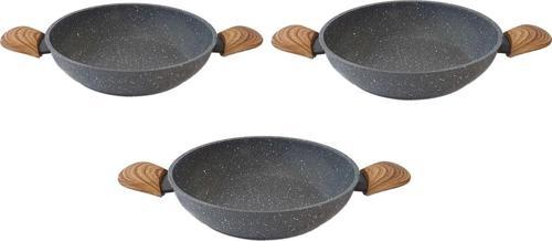 Marble Natura Granit Sahan Yumurta Tavası 18 Cm - 20 Cm - 22 Cm Set