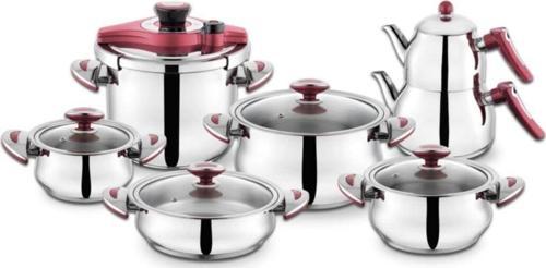 Ganze Praxıs Çelik Set 14 Parça - Bordo