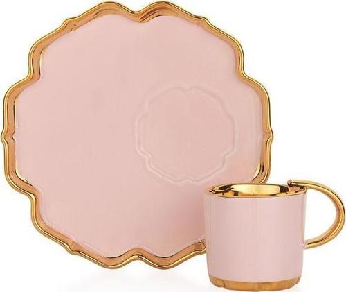 Goldie 6 Kişilik Kahve Fincan Seti 12 Parça-Pembe03