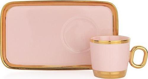 Goldie 6 Kişilik Kahve Fincan Seti 12 Parça-Pembe04