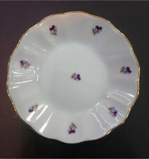 6Lı Çay Tabağı Mor Çiçek