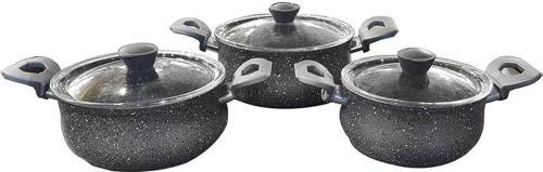 6 Parça Granit Güveç Seti Gri 3027
