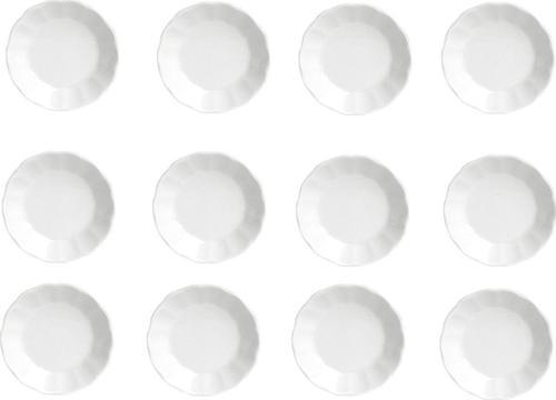 Porselen Sade Beyaz Çay Tabağı 12Cm 12'Li Geniş Taban