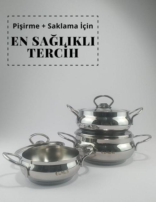 Baby Mini Sağlıklı Çelik Tencere Seti - Küre