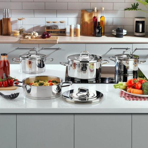 New Prime Çelik Tencere Seti 8 Parça-Inox
