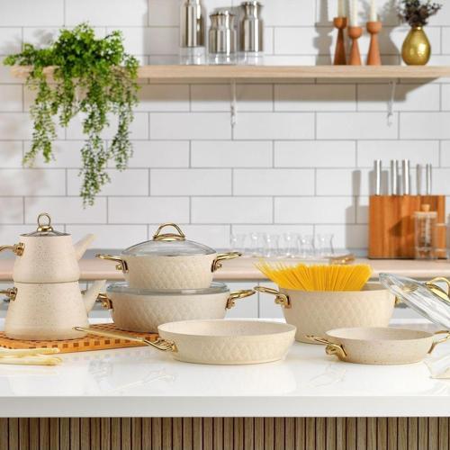 New Range Yanmaz Yapışmaz Çeyiz Seti-11 Parça-Beyaz