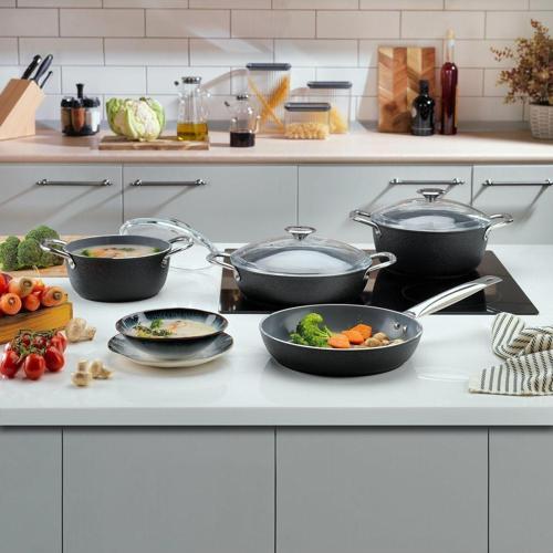 Night Sky Seramik Tencere Seti 7 Parça-Siyah