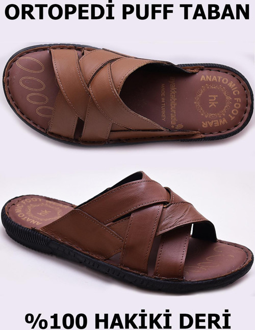 Ayakkabiburada 034 Günlük Hakiki Deri Erkek Terlik