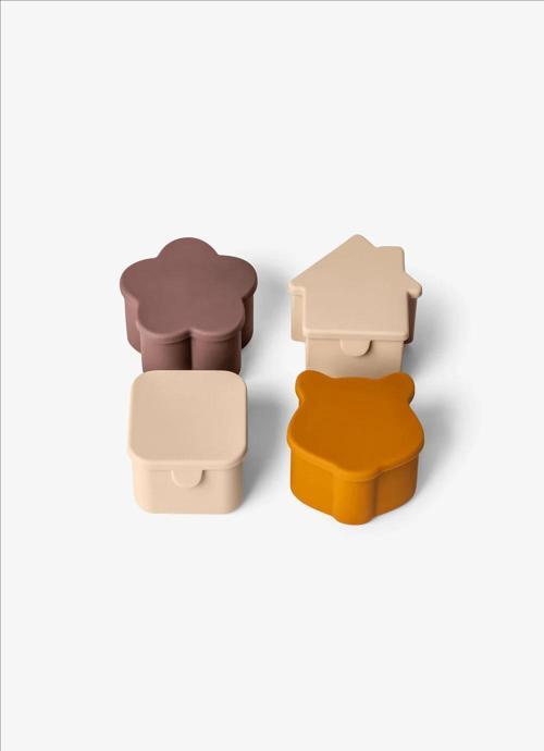 4'lü Silikon Beslenme Kutusu Düzenleyicileri - Beige/Plum/Caramel 1060995