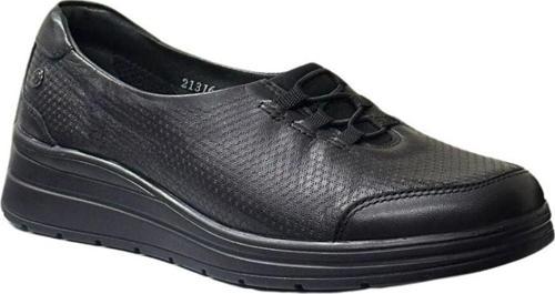 21316-H Lace Siyah Kadın Comfort Deri Ayakkabı