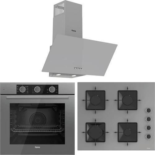 FryArt QXE62CPR-SS208-D088 Turbo Ankastre Set - Gri