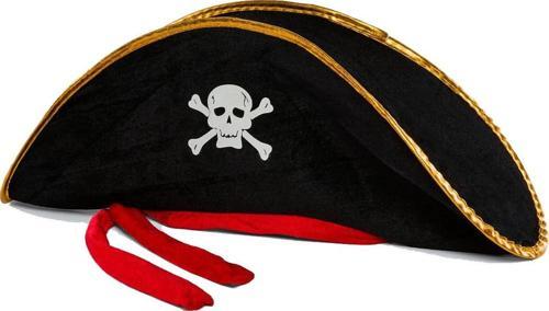 Yetişkin Boy Kadife Jack Sparrow Denizci Korsan Şapkası 50X20 CM 