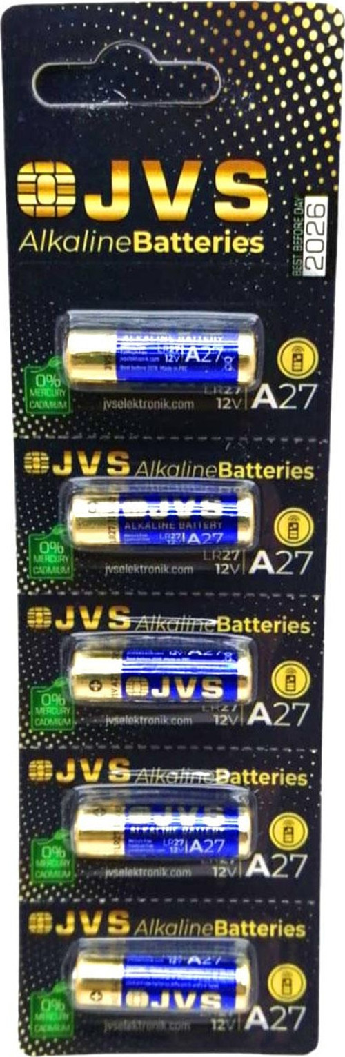 JVS A27 LR27 12V ARAÇ KUMANDA PİLİ 5Lİ KART