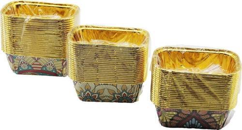 20 PCS GOLD - FOLYOLUDİKDÖRTGEN - KALIN MUFFİN KAĞIT KEK KAPSÜLÜ 