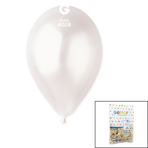 GM-110-28 METALİK - BEYAZ BALON 11&amp;apos;&amp;apos; - 28CM - 100 PARÇA 