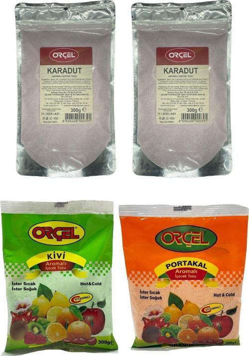 1 Portakal +1 Kivi+2 Karadut Aromalı Içecek Tozu Oralet Çay 4 X300 gr