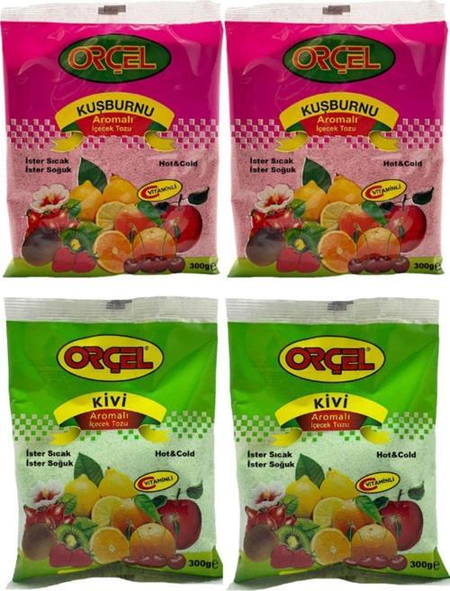 2 Kivi 2 Kuşburnu Aromalı Içecek Tozu Oralet Çay 4X300 gr
