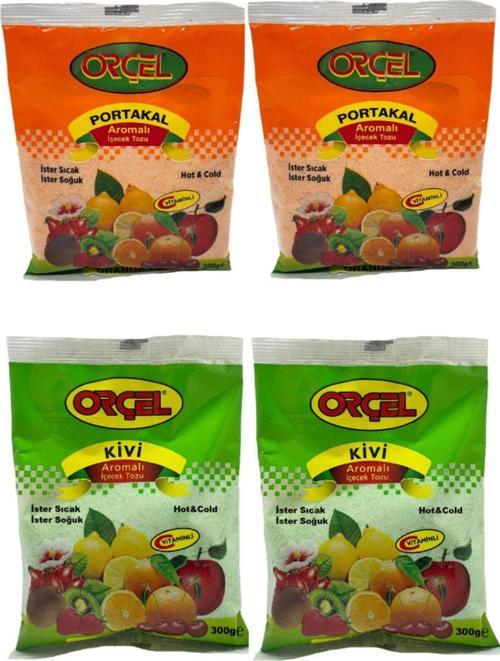 2 Portakal + 2 Kivi Aromalı Içecek Tozu Oralet Çay 4X300 gr