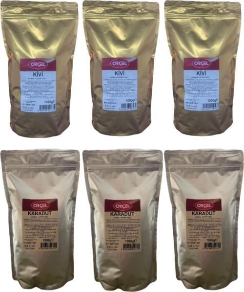 3 Kg Karadut 3 Kg Kivi Aromalı Içecek Tozu Oralet Sıcak Soğuk Kafe Seti