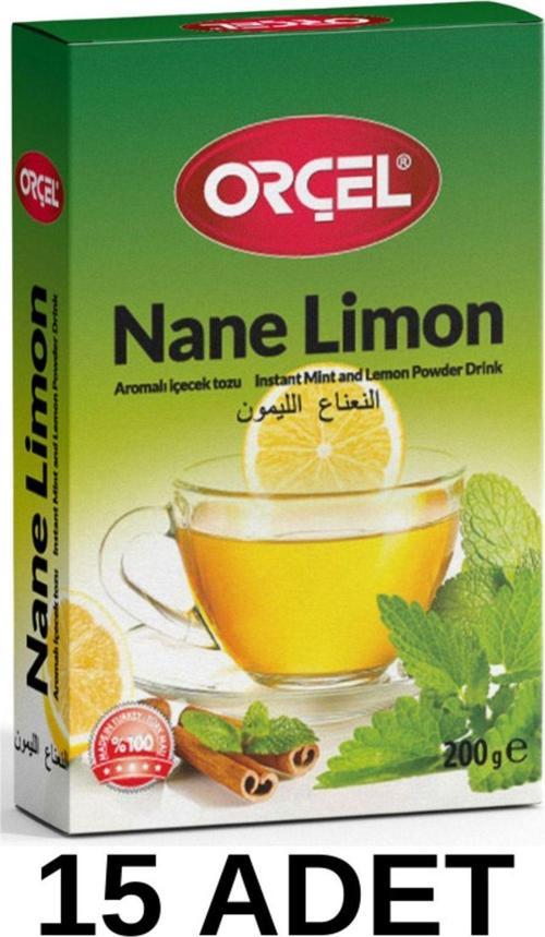Nane Limon (Mentöllü) Aromalı Içecek Tozu Oralet Çay 15 X 200 gr