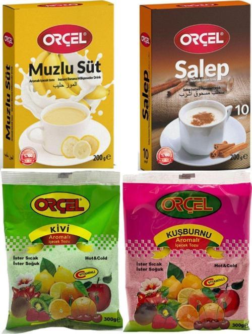 Salep 200 gr+ Muzlu Süt 200 gr+ Kivi 300 gr+ Kuşburnu 300 grAromalı Içecek Tozu Oralet Çay
