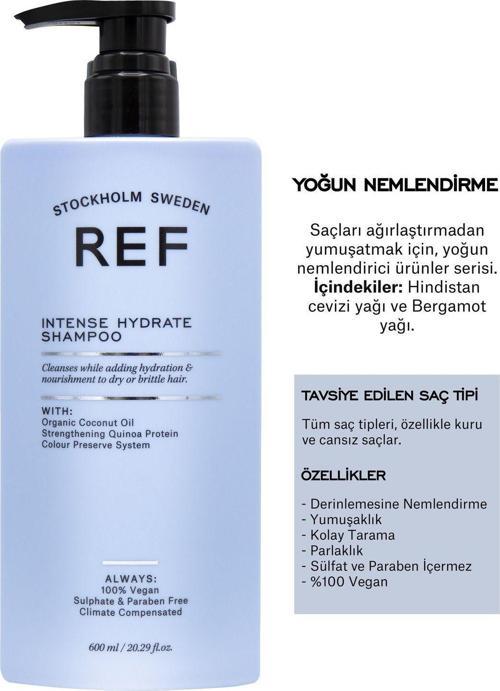 Ref Kuru Saçlar Için Yoğun Nemlendirici Şampuan 600 Ml Intense Hydrate Shampoo