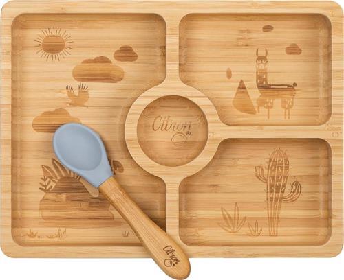 Bölmeli Organik Bambu Kare Yemek Takımı 1073568