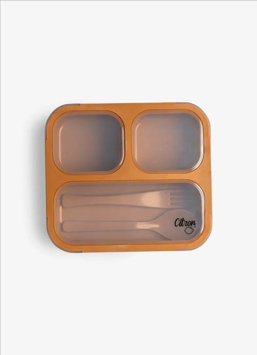 Çatal ve Kaşıklı Bento Beslenme Kutusu Seti - Caramel 1286845