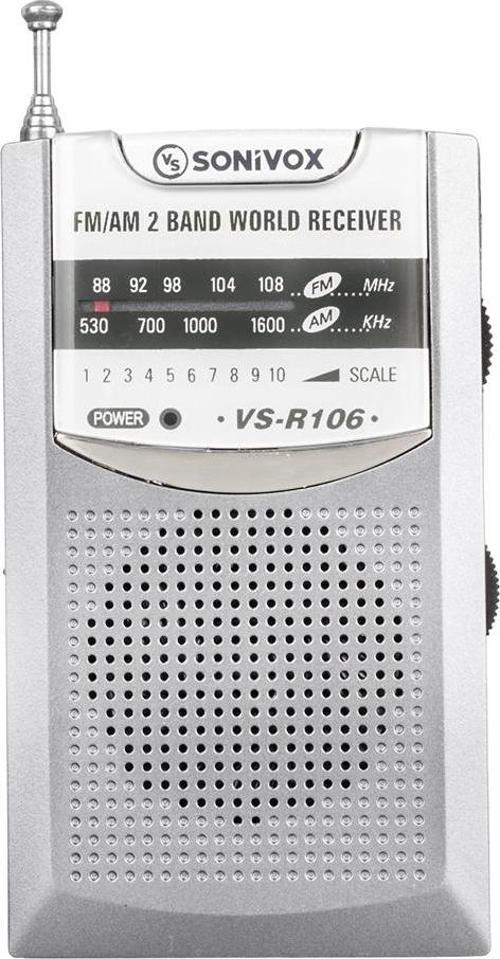 GRİ RENK CEP TİPİ ANALOG FM RADYO VS-R106 