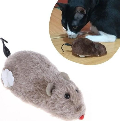 Kurmalı Kedi Eğitim Oyuncağı Tüylü Peluş Fare Yakalama İnteraktif Sevimli Eğlenceli Oyuncak
