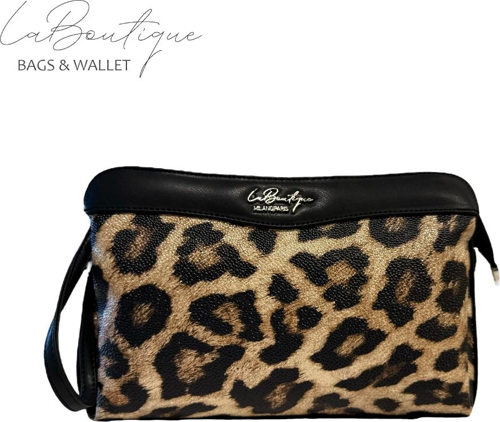 Lb Çanta 6012 Leopar Siyah Şerit