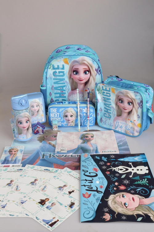 DEKOMUS LİSANSLI ELSA FROZEN TEK BÖLMELİ KÜÇÜK BOY 32 CM ANAOKUL ,BESLENME VE KALEM ÇANTASI,MATARA,BESLENME KABI İLE FUL