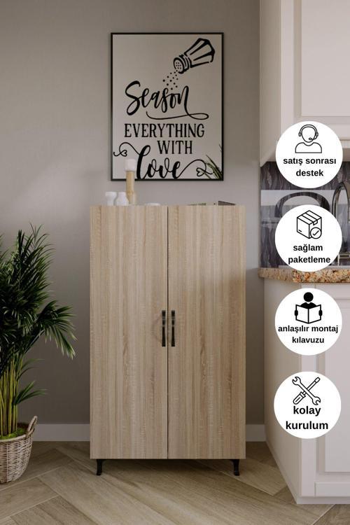 3 Raflı 4 Bölmeli Dolap Erzak Dolabı Mutfak Dolabı Banyo Dolabı Çok Amaçlı Dolap