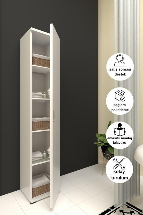 Banyo Dolabı 5 Bölmeli Kiler Ve Mutfak Dolabı Çok Amaçlı Dolap