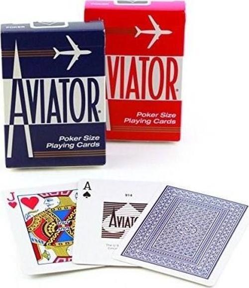 Aviator Standart 2 Deste Mavi Kırmızı Oyun Kağıdı Kartlar