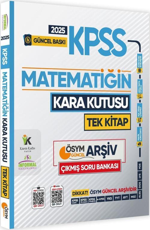 2025 MEB-AGS Kara Kutu Matematik TEK KİTAP ÖSYM Arşiv Çıkmış Soru Bankası K.Özetli Video/PDF Çözümlü