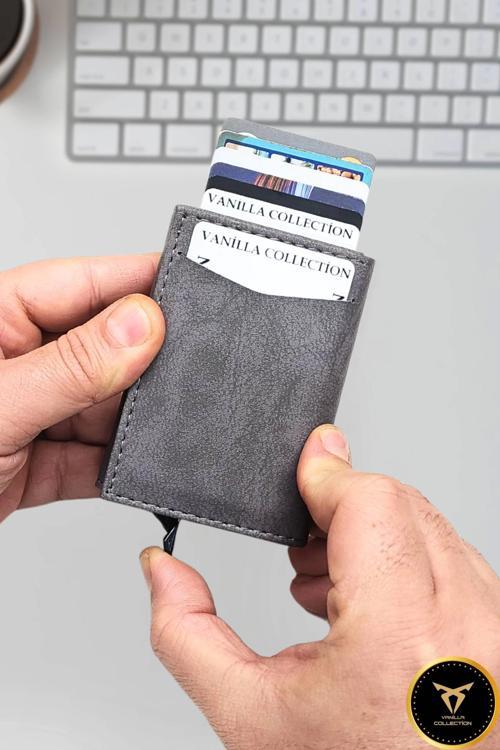 Alcantara Deri Erkek Otomatik Mekanizmalı Geniş Para Bölmeli Cüzdan Kartlık Rfıd Hırsızlık Korumalı