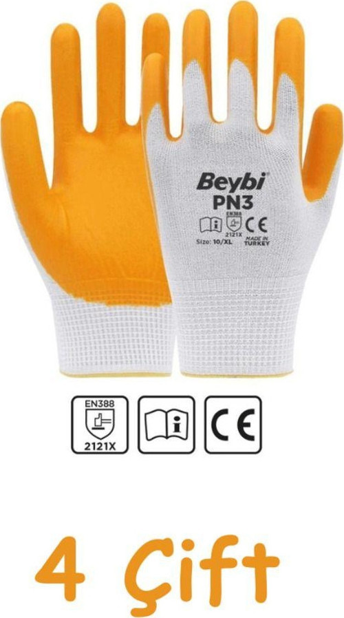 Pn3 Polyester Örme Nitril İş Eldiveni (4 Çift )