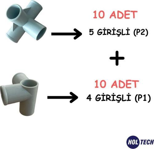 Plastik Bez Dolap Bağlantı Aparatı ( 5 Girişli 10 Adet P2 ) Ve ( 4 Girişli 10 Adet P1 )
