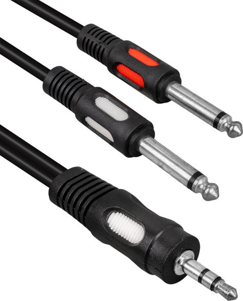 PM-4284 3.5 mm Stereo Erkek 2x6.3mm Mono Erkek 1.5 Metre Kablo