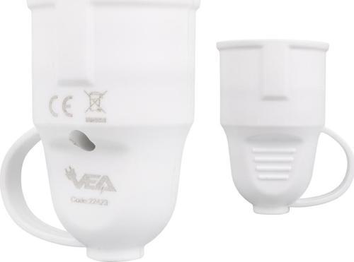 VE-22423 16 Amper Askılı Dişi Fiş Priz Soketi Isıya Dayanıklı Uzatma Seyyar İçin