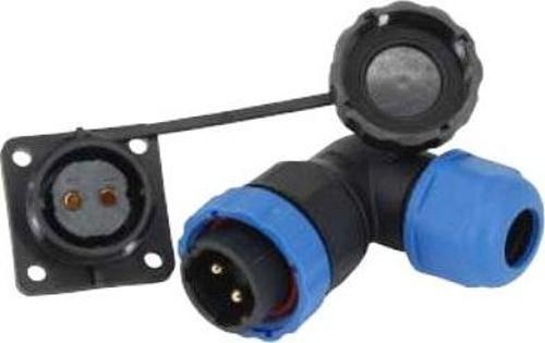 SD28 SU GEÇİRMEZ 2 PİN 28 MM YUVARLAK KONNEKTÖR (90 DERECE DİRSEK)