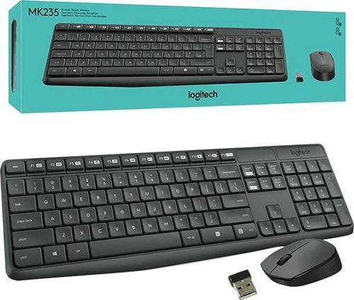Logitech MK235 Kablosuz Klavye Mouse Seti Kablosuz Tek Usb