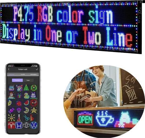 PM-23829 23,2x102cm Kayan Yazı Led Tabela Araç Oto Arka Cam İçin Led Yazılı Tabela